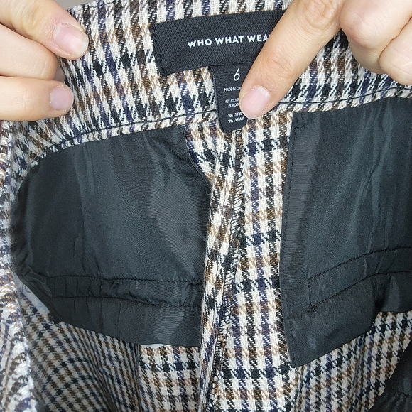 Who What Wear Plaid Wool Blend High Rise Wide Leg Trousers Size 6 - Picture 5 of 5